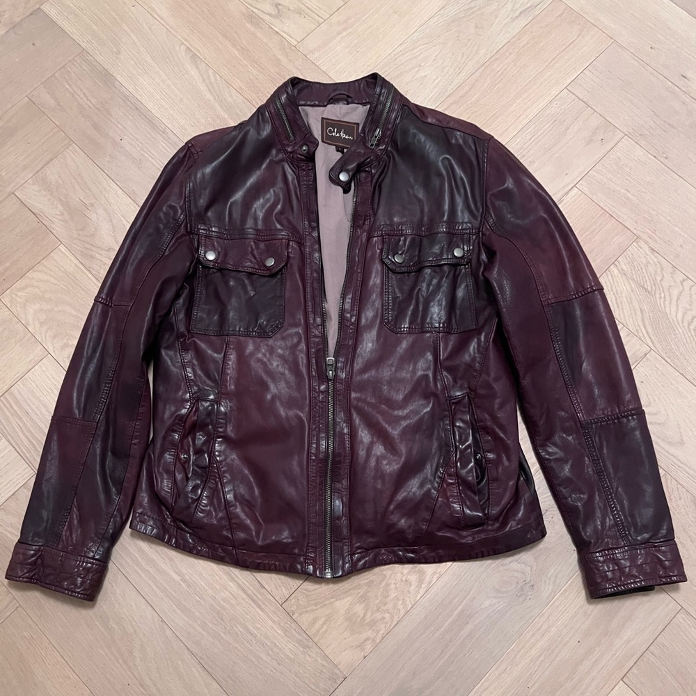 Cole Haan lambskin leather jacket. Good condition. Size L